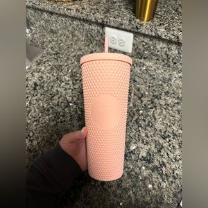 NWOT pink matte Starbucks studded tumbler!